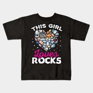 Rock Collector Hunting Girl Kids T-Shirt